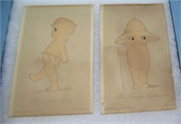 Pair of 1930's Rose O'Neill Kewpie doll post cards