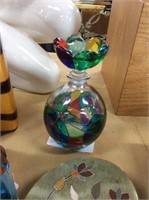 Painted glass perfume bottle