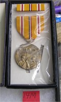 Atlantic and Pacific campaign medal, ribbon and ba