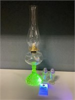 VTG EAPG Glass Oil Lamp Pedestal Base
