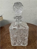 Vintage Heavy Cut Crystal Square Cut Decanter