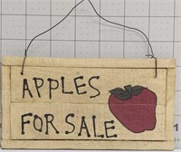"Apples For Sale" wooden sign 7inch