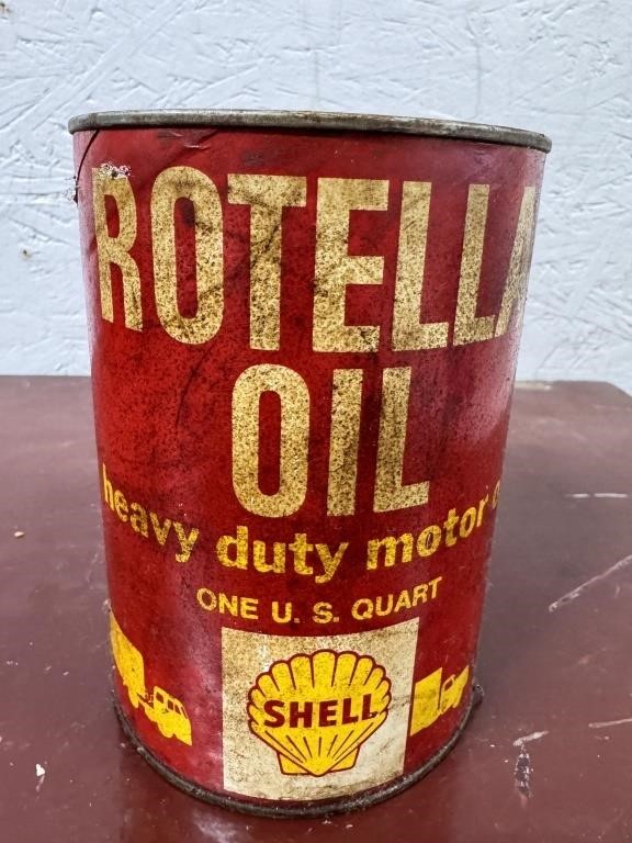 Vintage UNOPENED Shell  Rotella Oil Can