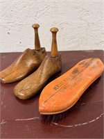 Vintage Children's Shoe Molds & Brush