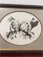 Signed Vintage Native American Drawing