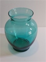 6" Green Glass Vase Color Antique Green