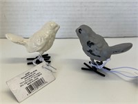 Two Rustic Cast Iron Birds
