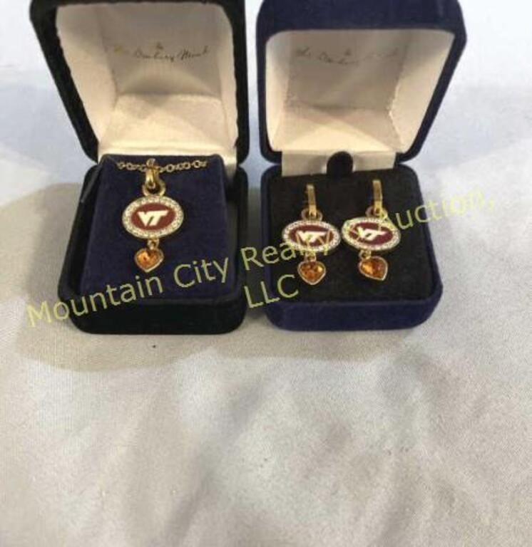 Matching Danbury Mint VT necklace and earrings