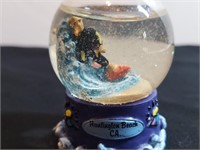 Huntington Beach Surfer Mini Snow Globe 2" Tall