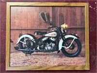 VTG Harley Davidson Picture 21 3/4 x 17 3/4