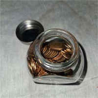 jar of old wheat pennies