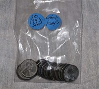 20 1943 steel wheat pennies