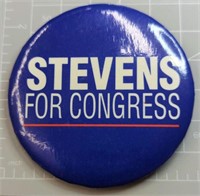 Vintage Stevens for congress political badge