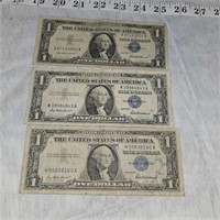 1957 series silver certificates $1 blue seal