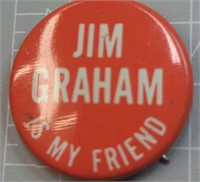 Vintage political badge. Jim Graham