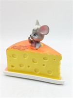 Ceramic Mouse Cheese Dish Mid Century