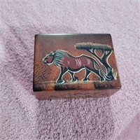 Zawadee soapstone trinket box - lion