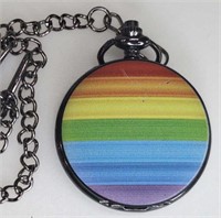 Pride color pocketwatch w/pocketclip