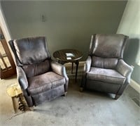 Pair of Recliners, End Table, Lamp