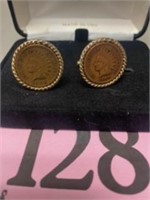 INDIAN HEAD PENNY CUFF LINKS  1905 1907