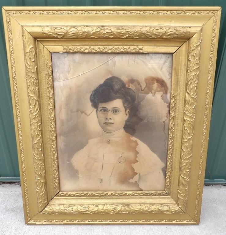 Antique Framed Portrait: As-Is