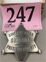 STATE OF TEXAS PRESIDIO COUNTY SHERIFF BADGE