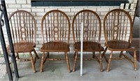 4 Heavy Solid Wood, Expensive Dining Chairs