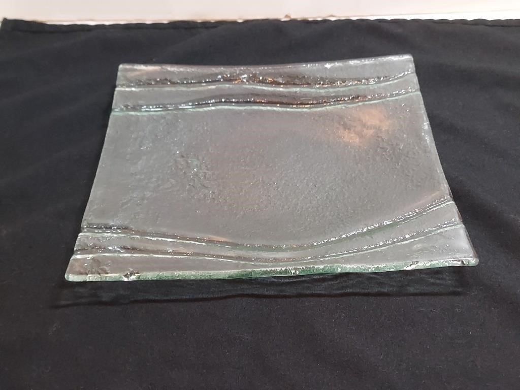 8.5" Square Tempered Glass Dinner Plate