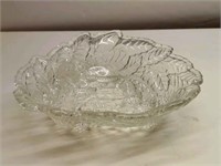 7" Clear Triangular Bowl Loganberries Indiana Glas