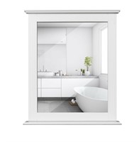 Gymax Bathroom Wall Mirror W/Shelf Square Vanity