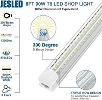 JESLED 8FT LED Shop Light Fixture, 8-Pack