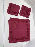 Red Table Clothes and Napkins