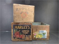 Lot of (3) Early Wooden Fruit Crates