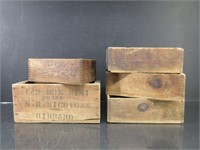 Lot of (4) Small Wooden Boxes