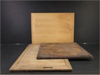 Lot of (3) Early Wooden Cutting Boards