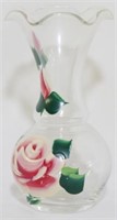Painted Glass Vase 5"