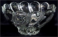 Swirl glass fruit bowl, 5 x 10