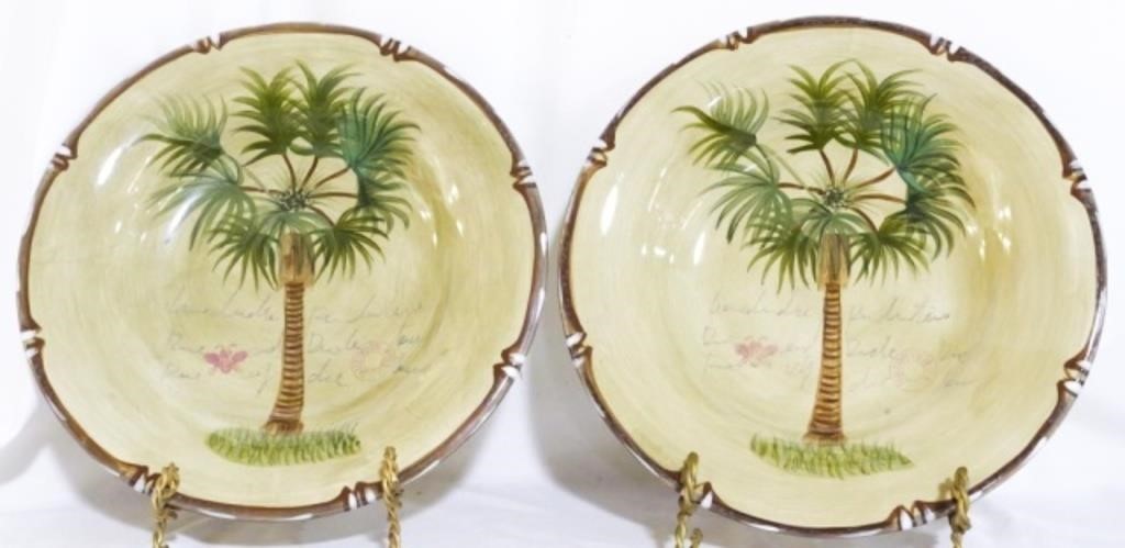 2 Bora Bora handpainted 10.5" plates