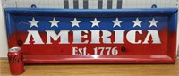 America est 1776 metal yard art tailgate 35"X 12"