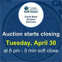 Auction begins to close Tuesday, April 30, 2024