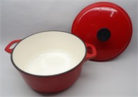 Red Enameled Cast Iron Dutch Oven