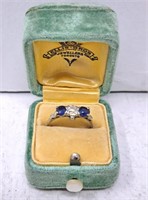 Size 7.75 Diamond Ring. Ring marked PLAT. Larger