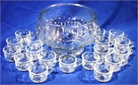 19pc Glass Punch Bowl Set
