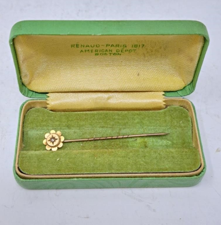 Vintage Stick Pin with tested Diamond
