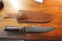 DAMASCUS BOWIE KNIFE  14" LONG