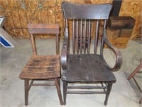 Lot of (2) 1800's Primitive Chairs