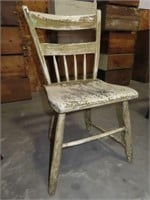Primitive Painted Plank Seat Chair