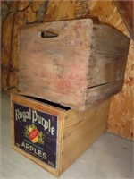 Lot of (2) Wooden Fruit Crates
