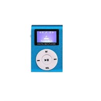 blue Metal Clip with Screen MP3 Music Player