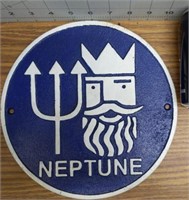 Cast iron Neptune sign